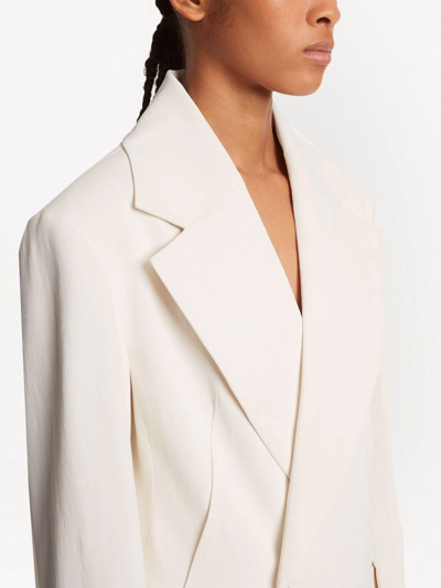 Shop Proenza Schouler Midweight Linen Blazer In Weiss