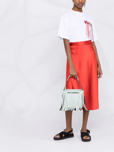 Karl Lagerfeld K/fringe Mini Hobo Bag In Green