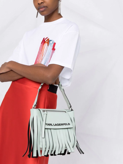 Karl Lagerfeld K/fringe Mini Hobo Bag In Green