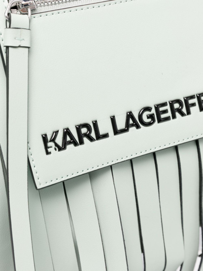 Karl Lagerfeld K/fringe Mini Hobo Bag In Green