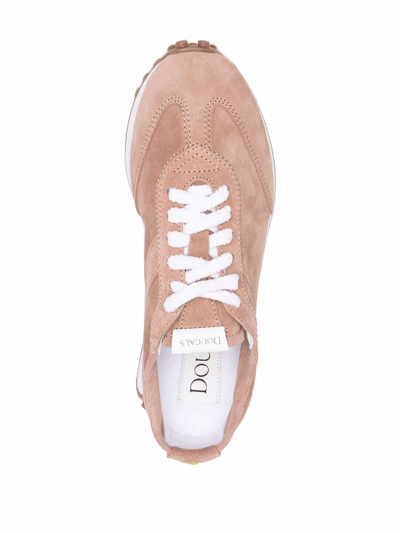 Shop Doucal's Logo-patch Detail Sneakers In Rosa