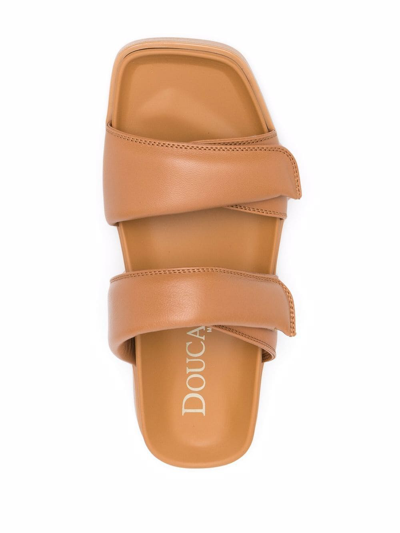 Shop Doucal's Side Touch-strap Sandals In Nude