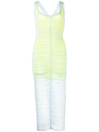 Shop Alexander Wang Double Layer Ruched Dress In Multicolour