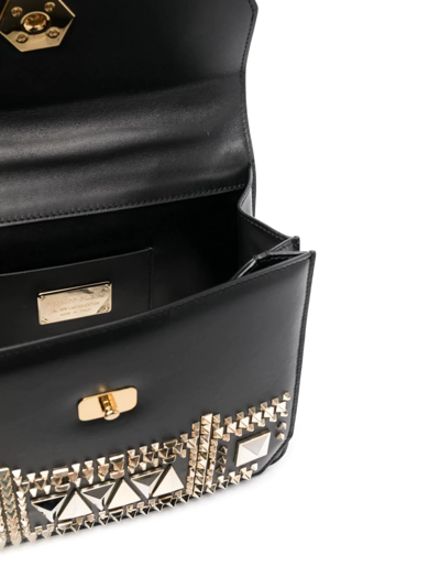 Shop Philipp Plein Medium Studded Leather Handle Bag In Black