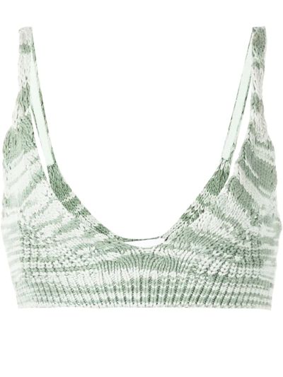 Shop Jonathan Simkhai Cora Knitted Bralette Top In Blue