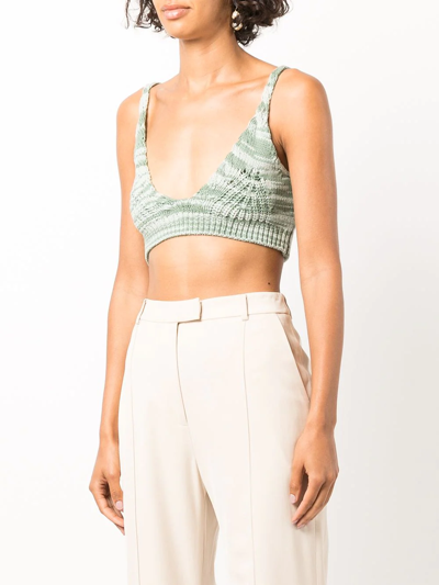 Shop Jonathan Simkhai Cora Knitted Bralette Top In Blue