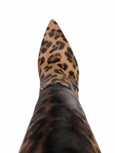 Scarosso X Brian Atwood Carra Leopard-print Boots In Brown