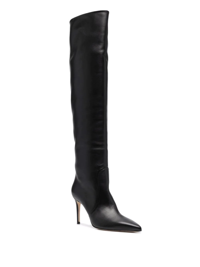 Scarosso X Brian Atwood Carra Leather Boots In Black