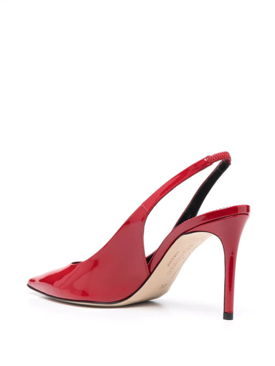 Shop Scarosso X Brian Atwood Sutton Slingback Pumps In Red
