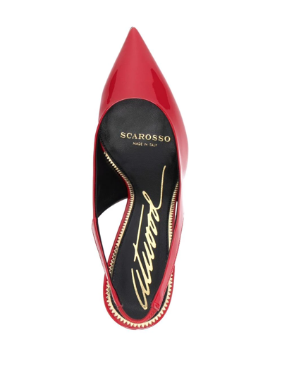 Shop Scarosso X Brian Atwood Sutton Slingback Pumps In Red