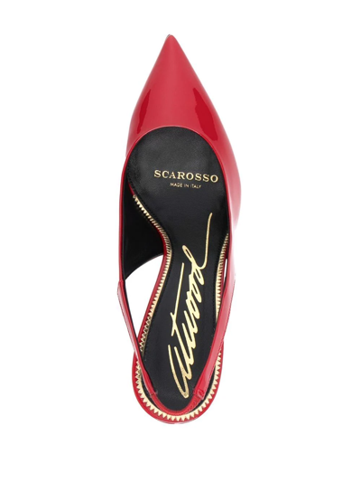 Scarosso X Brian Atwood Sutton Slingback Pumps In Red
