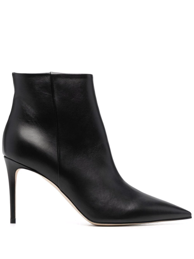 Shop Scarosso X Brian Atwood Anya Leather Ankle Boots In Black