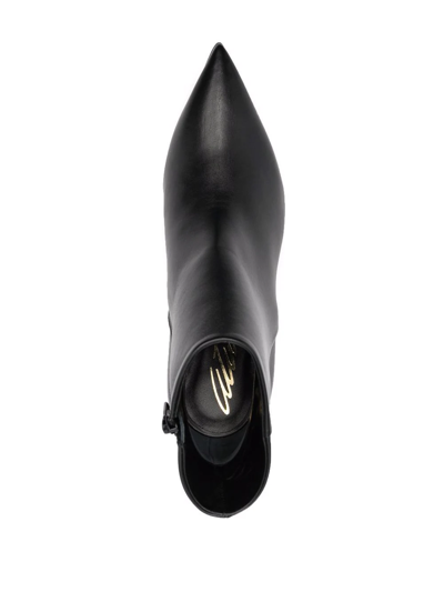 Scarosso X Brian Atwood Anya Leather Ankle Boots In Black
