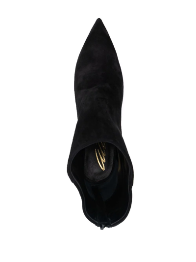 Shop Scarosso X Brian Atwood Fabi Suede Ankle Boots In Black