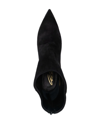 Scarosso X Brian Atwood Fabi Suede Ankle Boots In Black