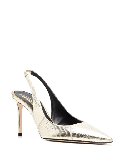 Shop Scarosso X Brian Atwood Sutton Slingback Pumps In Gold