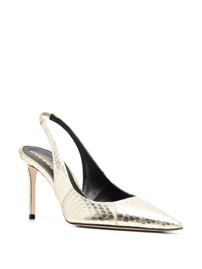 Scarosso X Brian Atwood Sutton Slingback Pumps In Gold