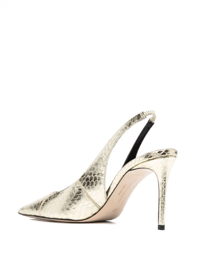 Shop Scarosso X Brian Atwood Sutton Slingback Pumps In Gold