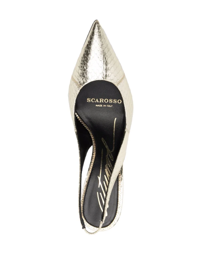 Scarosso X Brian Atwood Sutton Slingback Pumps In Gold