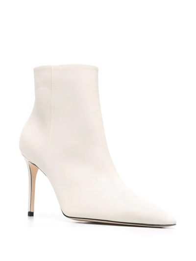 Scarosso X Brian Atwood Anya Leather Ankle Boots In Neutrals