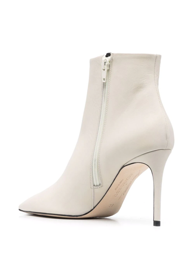 Scarosso X Brian Atwood Anya Leather Ankle Boots In Neutrals