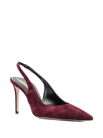 Shop Scarosso X Brian Atwood Sutton Slingback Pumps In Purple