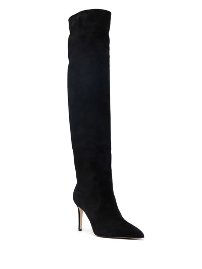 Scarosso X Brian Atwood Carra Suede Boots In Black