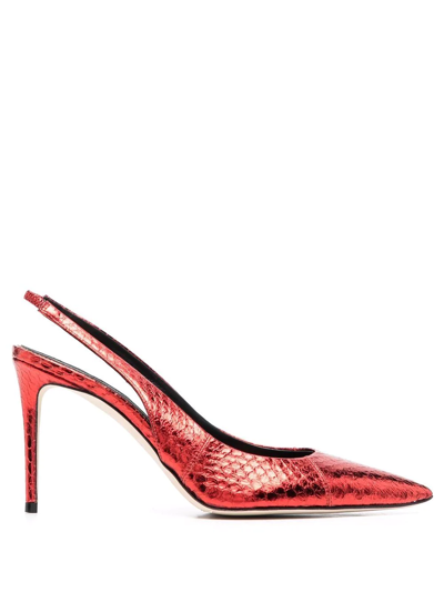 Shop Scarosso X Brian Atwood Sutton Slingback Pumps In Red