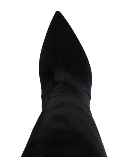 Scarosso X Brian Atwood Carra Suede Boots In Black