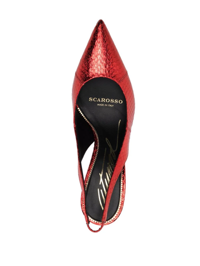 Shop Scarosso X Brian Atwood Sutton Slingback Pumps In Red