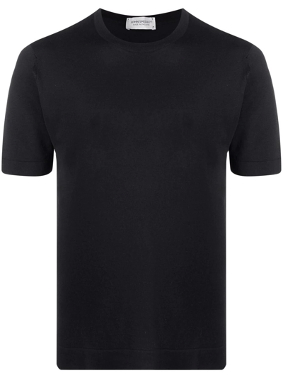 Shop John Smedley Jersey-knit Cotton T-shirt In Black