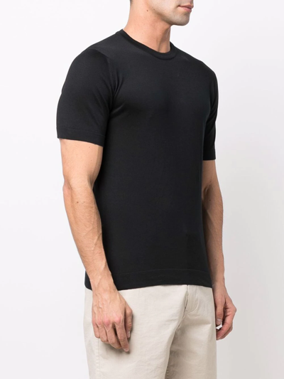 Shop John Smedley Jersey-knit Cotton T-shirt In Black
