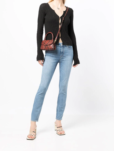 Paige Hoxton Yoke High Waist Skinny Jeans In Blue