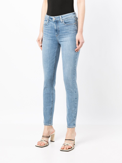 Paige Hoxton Yoke High Waist Skinny Jeans In Blue