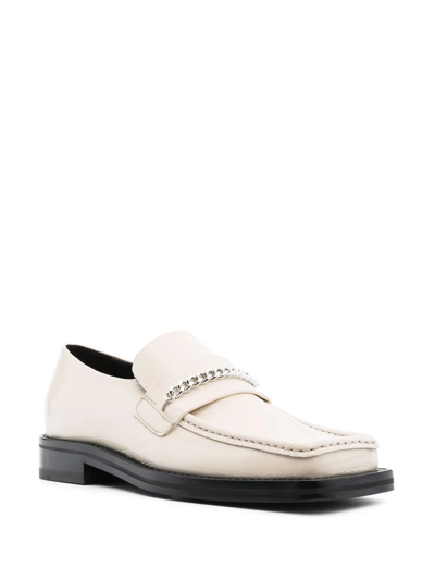 Shop Martine Rose Square-toe Leather Loafers In Nude