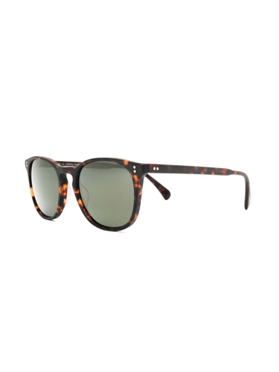 Shop Oliver Peoples Finley Round-frame Sunglasses In Braun