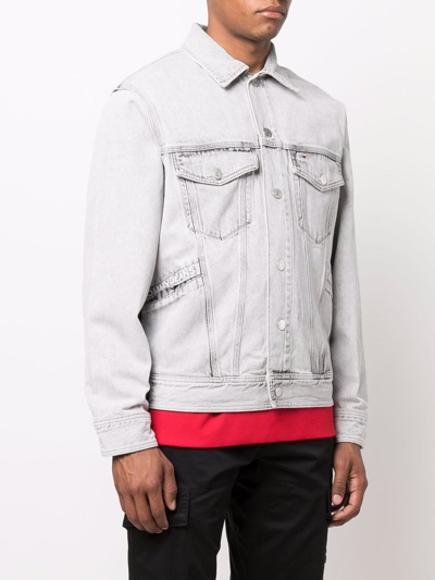 Tommy Jeans Signature Flag Denim Jacket In Grey | ModeSens
