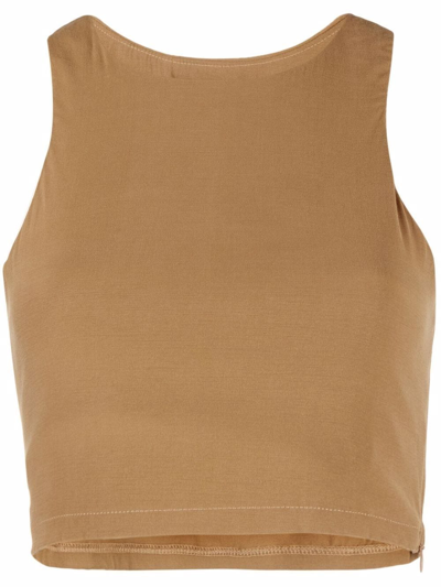Shop Anemos Cropped Tank Top In Nude