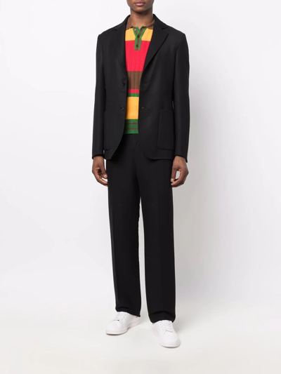Shop Lanvin Single-breasted Fitted Blazer In 10 Balck