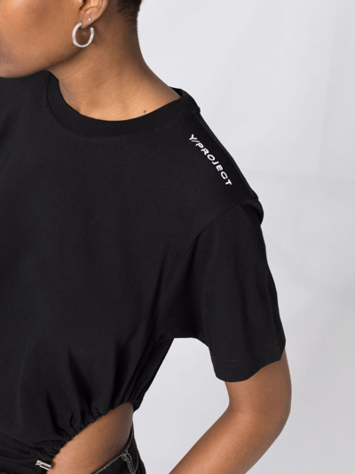 Shop Y/project Organic Cotton Ruched T-shirt In Black