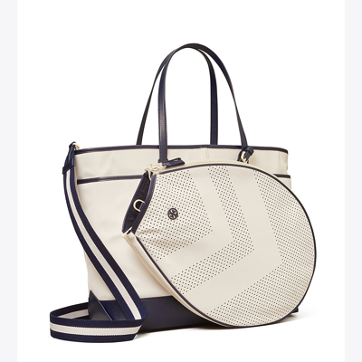 Shop Tory Sport Tory Burch Convertible Tennis Tote In Ivory Pearl/tory Navy