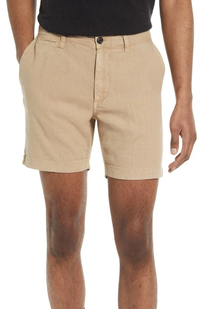 Shop John Varvatos Johnny Linen Blend Shorts In Hemp