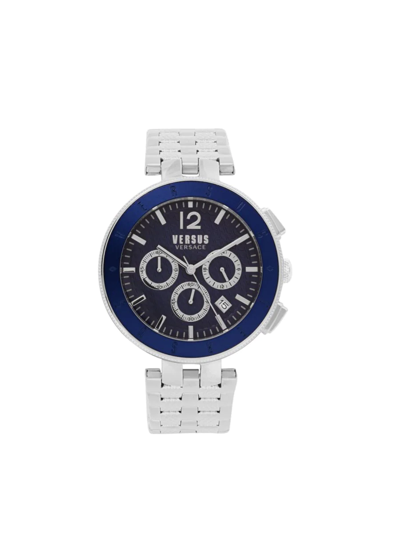 Shop Versus Men's 44mm Stainless Steel Chronograph Bracelet Watch In Blue