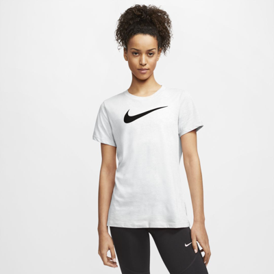 Shop Nike Dri-fit Women's Training T-shirt In White,heather,black