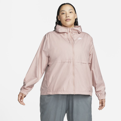 Shop Nike Sportswear Essential Repel Women's Woven Jacket In Pink Oxford,white