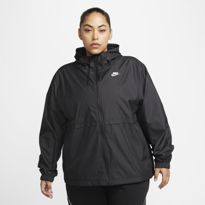 Shop Nike Women's  Sportswear Essential Repel Woven Jacket (plus Size) In Black