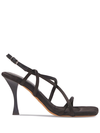 Shop Proenza Schouler Square Strappy 90mm Sandals In Black