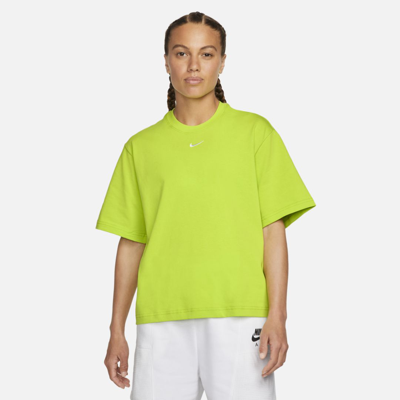 Shop Nike Sportswear Essentials Women's Boxy T-shirt In Atomic Green,white