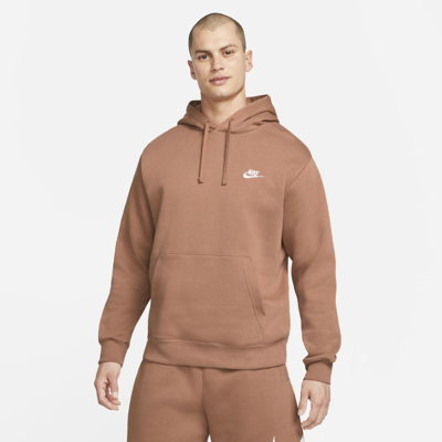 Shop Nike Sportswear Club Fleece Pullover Hoodie In Mineral Clay,mineral Clay,white