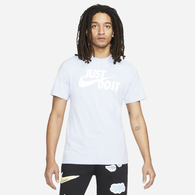 Shop Nike Sportswear Jdi Men's T-shirt In Light Marine,white